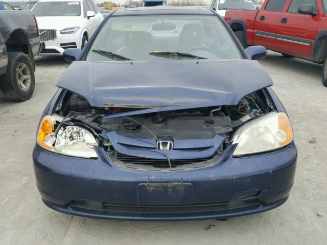 1HGEM22902L045993 - 2002 HONDA CIVIC EX BLUE photo 9