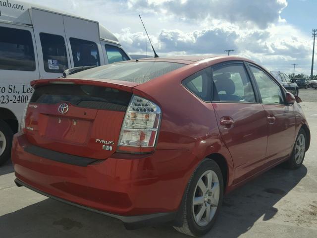 JTDKB20U087743472 - 2008 TOYOTA PRIUS RED photo 4