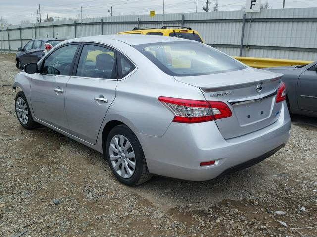 3N1AB7AP2EY254036 - 2014 NISSAN SENTRA S SILVER photo 3