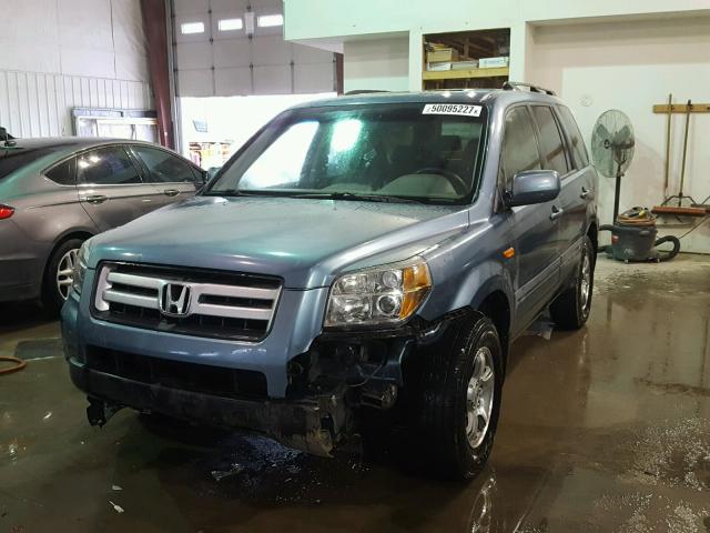 5FNYF18787B000204 - 2007 HONDA PILOT EXL BLUE photo 2