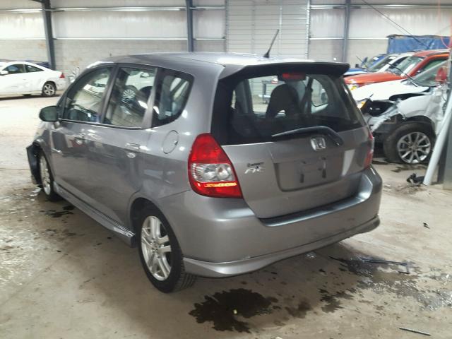 JHMGD38608S016579 - 2008 HONDA FIT GRAY photo 3