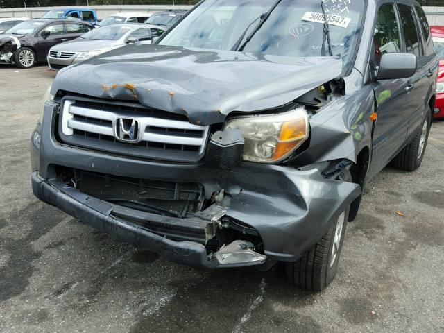 5FNYF18358B044126 - 2008 HONDA PILOT SE GRAY photo 9