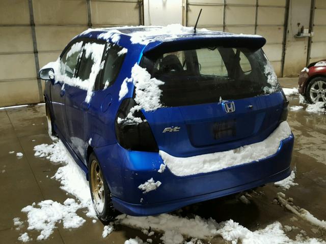 JHMGD37647S058611 - 2007 HONDA FIT S BLUE photo 3