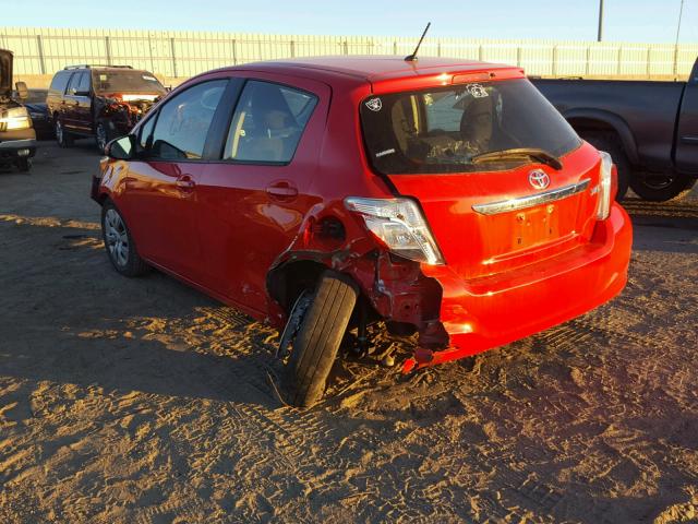 JTDKTUD37ED592685 - 2014 TOYOTA YARIS RED photo 3