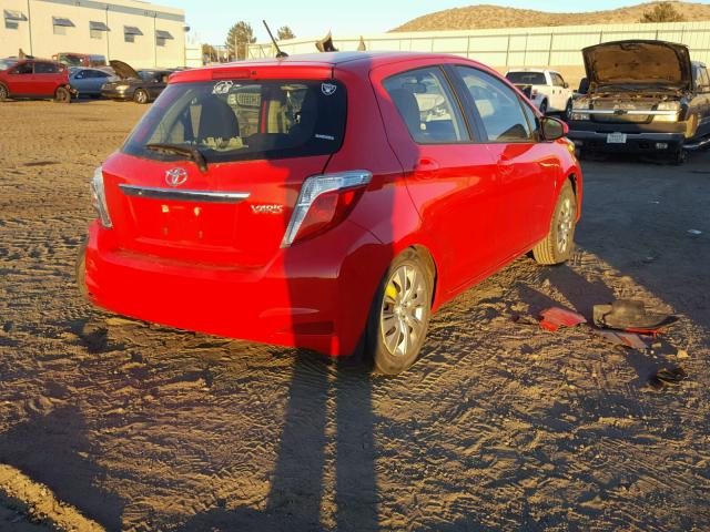 JTDKTUD37ED592685 - 2014 TOYOTA YARIS RED photo 4