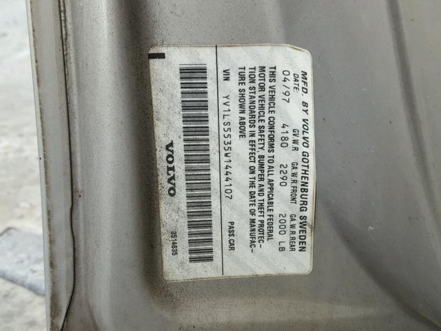 YV1LS5535W1444107 - 1998 VOLVO S70 SILVER photo 10