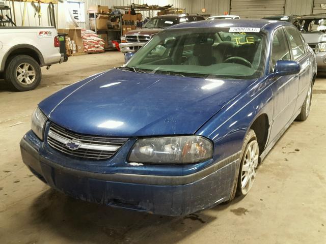 2G1WF52E649207849 - 2004 CHEVROLET IMPALA BLUE photo 2