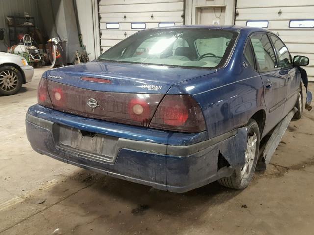 2G1WF52E649207849 - 2004 CHEVROLET IMPALA BLUE photo 4