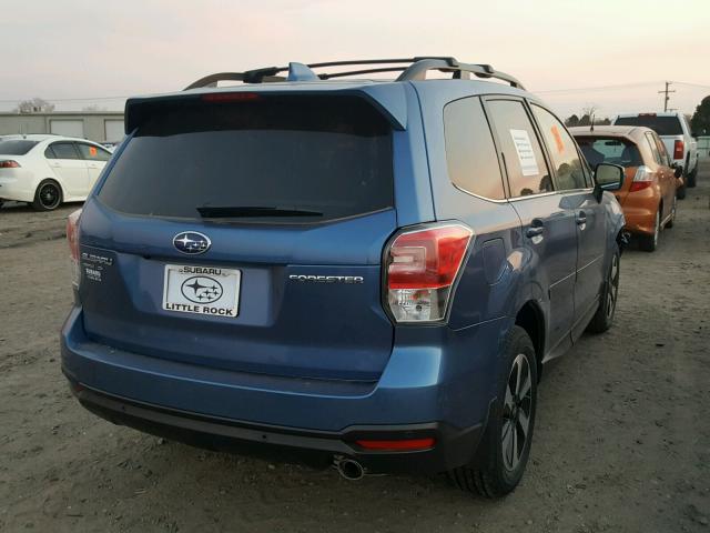 JF2SJARC7JH470555 - 2018 SUBARU FORESTER 2 BLUE photo 4