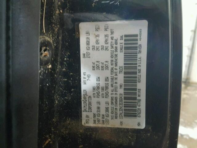 1D7HL32N13S366410 - 2003 DODGE DAKOTA SPO BLACK photo 10