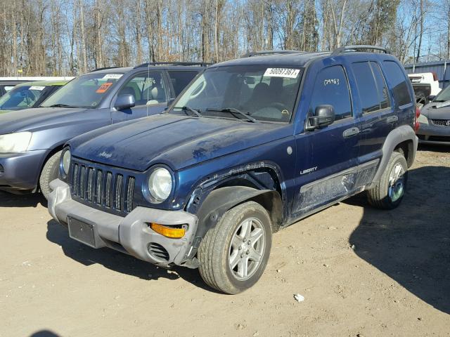 1J4GL48K14W265588 - 2004 JEEP LIBERTY SP BLUE photo 2