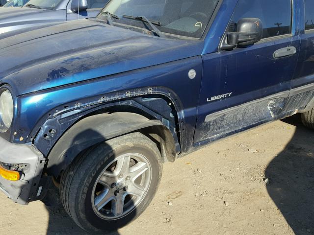 1J4GL48K14W265588 - 2004 JEEP LIBERTY SP BLUE photo 9