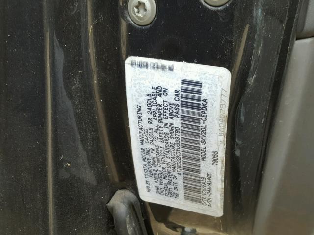 4T1BG22K0YU993790 - 2000 TOYOTA CAMRY CE GRAY photo 10