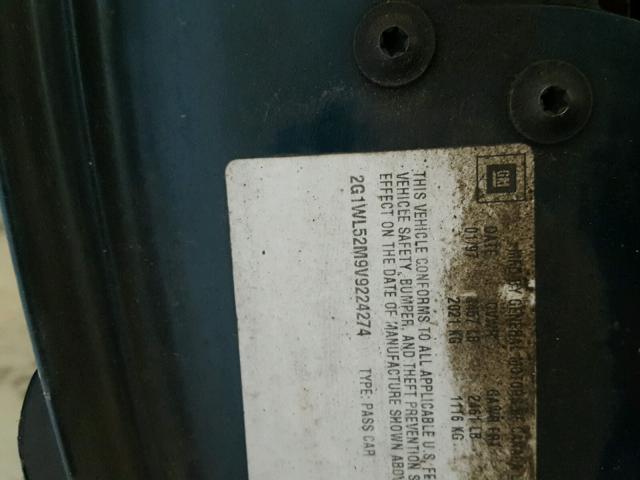 2G1WL52M9V9224274 - 1997 CHEVROLET LUMINA BAS მწვანე ფოტო 10