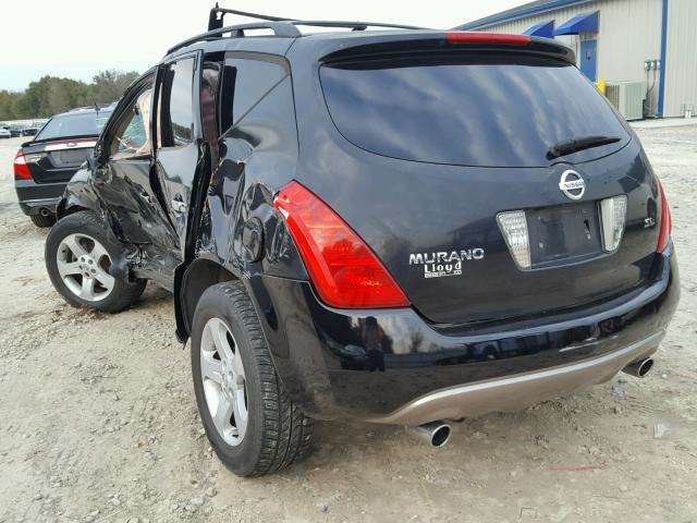 JN8AZ08T85W322256 - 2005 NISSAN MURANO SL BLACK photo 3