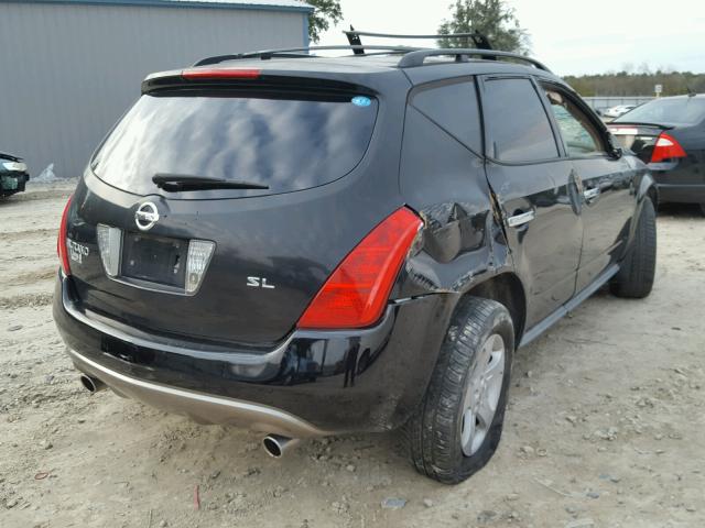 JN8AZ08T85W322256 - 2005 NISSAN MURANO SL BLACK photo 4