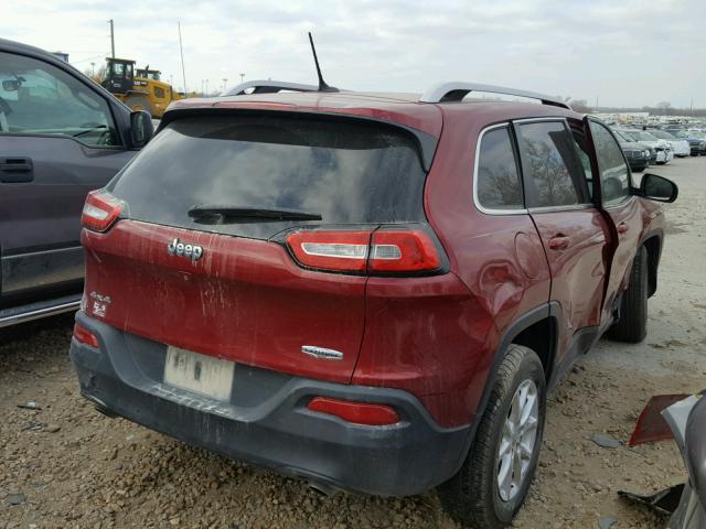 1C4PJMCS0EW243991 - 2014 JEEP CHEROKEE L MAROON photo 4