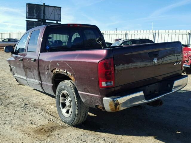 1D7HU18N95S290060 - 2005 DODGE RAM 1500 S BURGUNDY photo 3