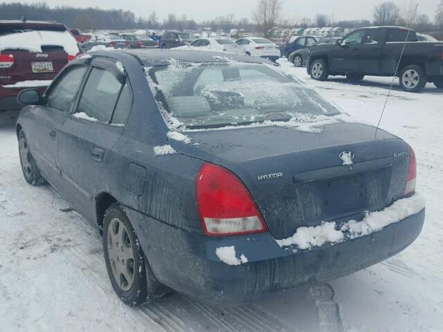 KMHDN45D42U373152 - 2002 HYUNDAI ELANTRA GL BLUE photo 3