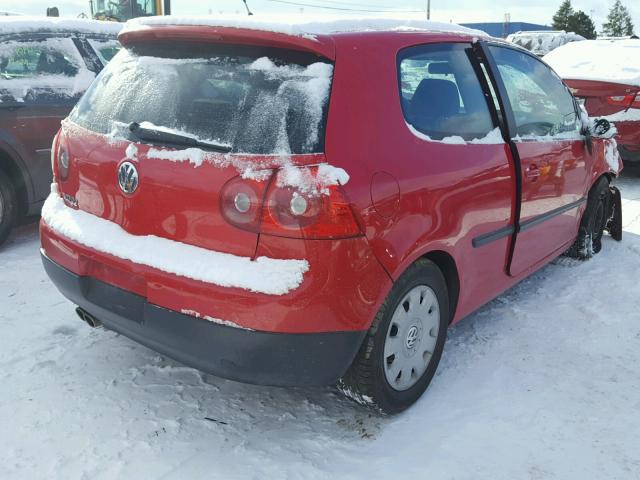 WVWBR71K27W107016 - 2007 VOLKSWAGEN RABBIT RED photo 4