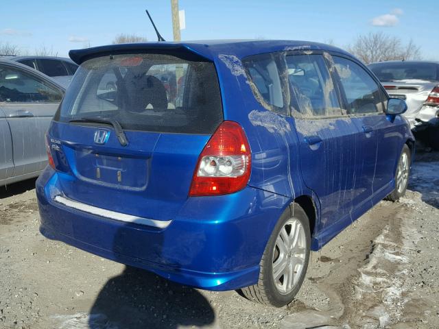 JHMGD386X8S004830 - 2008 HONDA FIT SPORT BLUE photo 4