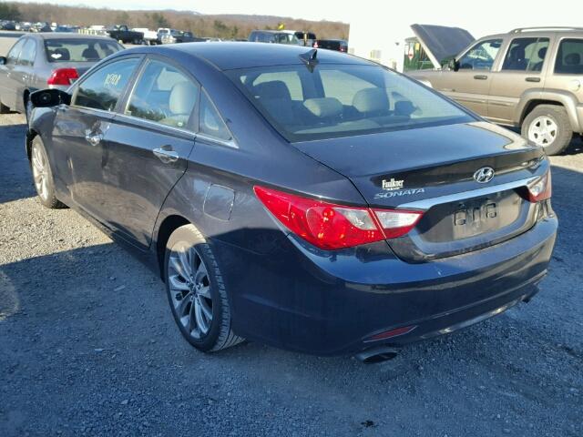 5NPEC4ACXBH116714 - 2011 HYUNDAI SONATA SE BLUE photo 3