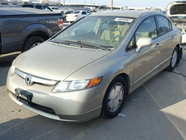 1HGFA16587L105184 - 2007 HONDA CIVIC LX GOLD photo 2