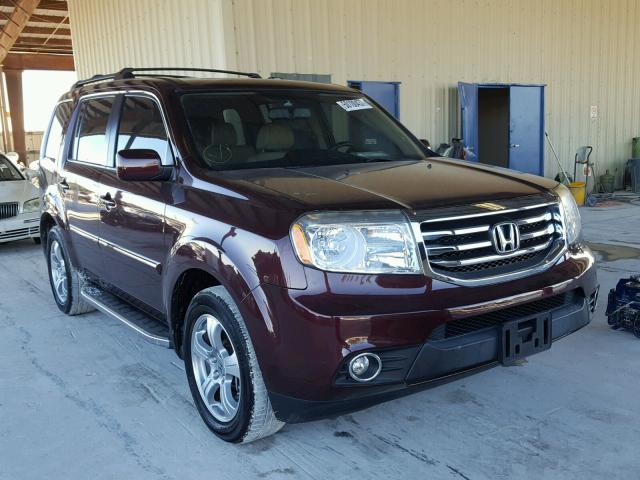 5FNYF3H54DB026529 - 2013 HONDA PILOT EXL BURGUNDY photo 1