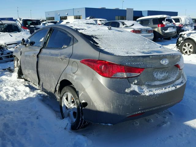 5NPDH4AE7DH353694 - 2013 HYUNDAI ELANTRA GL GRAY photo 3