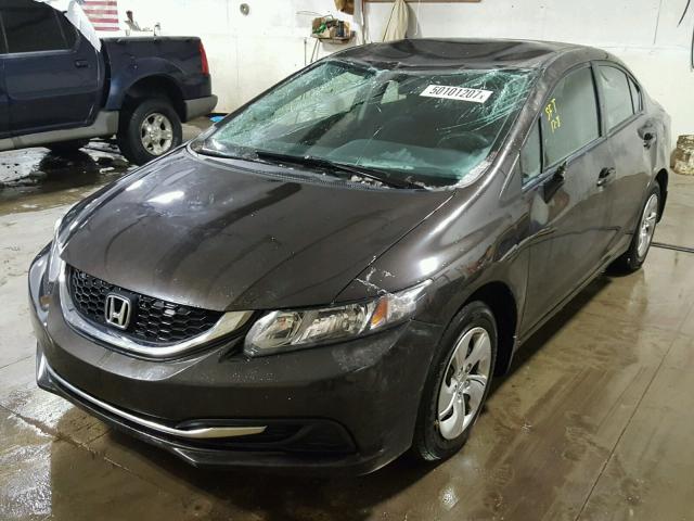 2HGFB2F5XDH586082 - 2013 HONDA CIVIC LX GRAY photo 2