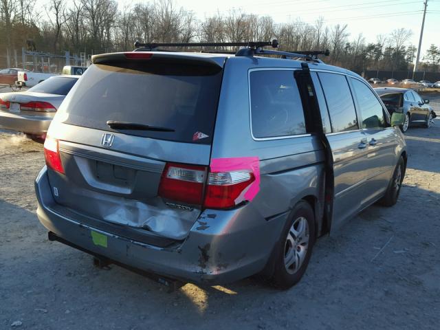 5FNRL38485B079675 - 2005 HONDA ODYSSEY EX BLUE photo 4