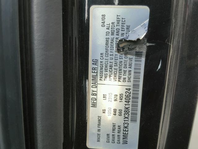 WMEEK31X38K140624 - 2008 SMART FORTWO PAS 银色 照片 10