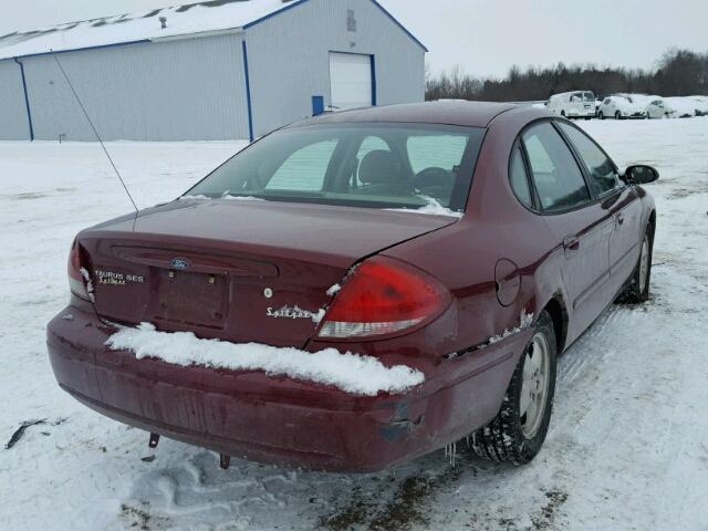 1FAFP55S34A198818 - 2004 FORD TAURUS SES MAROON photo 4