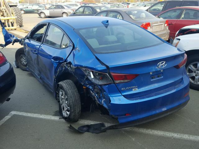 5NPD74LF0HH084629 - 2017 HYUNDAI ELANTRA SE BLUE photo 3