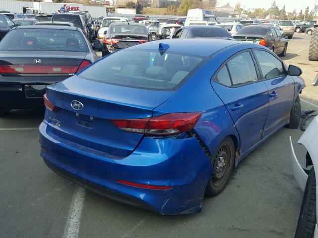 5NPD74LF0HH084629 - 2017 HYUNDAI ELANTRA SE BLUE photo 4