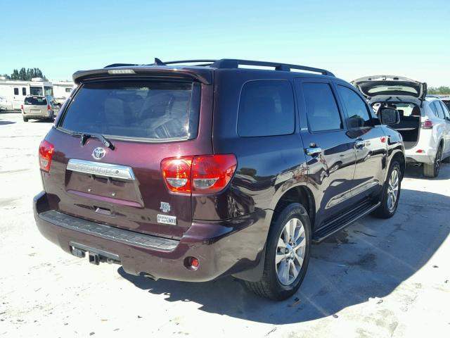 5TDKY5G16FS058813 - 2015 TOYOTA SEQUOIA LI BURGUNDY photo 4