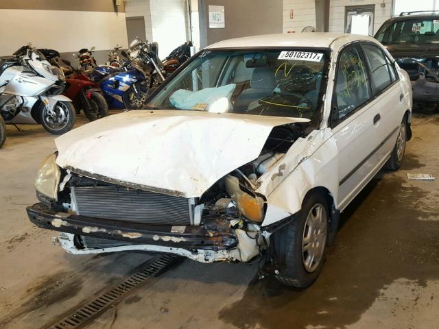 1HGES16221L053119 - 2001 HONDA CIVIC DX WHITE photo 2