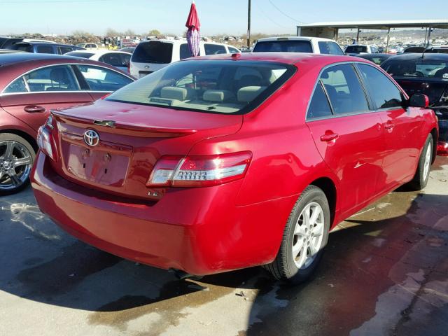 4T1BF3EK1BU702550 - 2011 TOYOTA CAMRY BASE RED photo 4