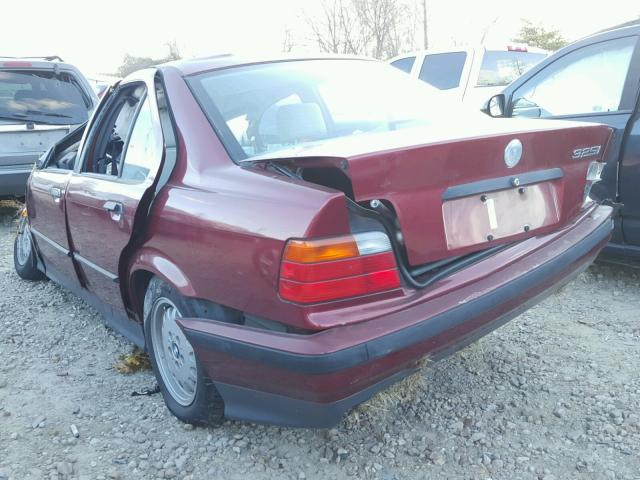 WBACB4328RFL16541 - 1994 BMW 325 I AUTO MAROON photo 3