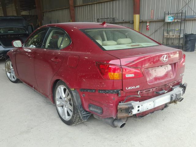 JTHBE262X72011468 - 2007 LEXUS IS 350 RED photo 3