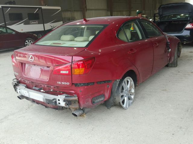 JTHBE262X72011468 - 2007 LEXUS IS 350 RED photo 4