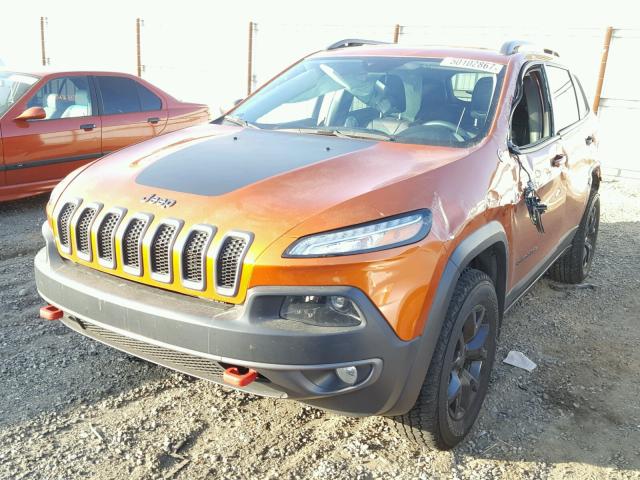 1C4PJMBS5GW305695 - 2016 JEEP CHEROKEE T ORANGE photo 2