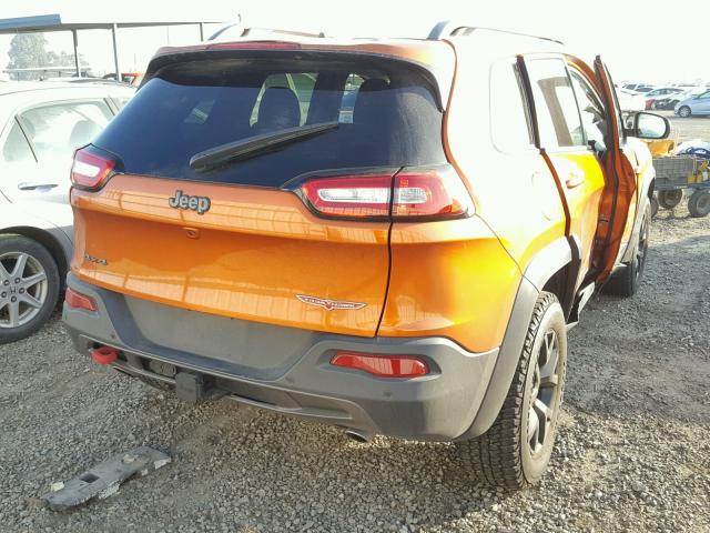 1C4PJMBS5GW305695 - 2016 JEEP CHEROKEE T ORANGE photo 4