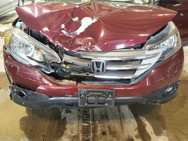 5J6RM4H7XDL031131 - 2013 HONDA CR-V EXL MAROON photo 7