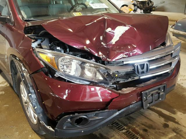 5J6RM4H7XDL031131 - 2013 HONDA CR-V EXL MAROON photo 9