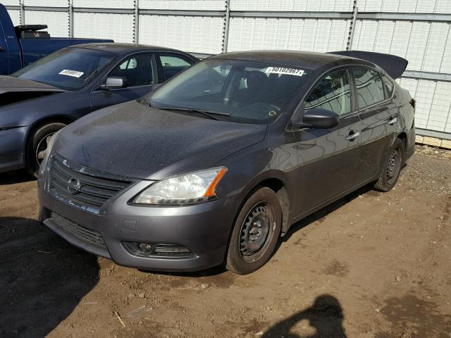 3N1AB7AP0DL626100 - 2013 NISSAN SENTRA S GRAY photo 2