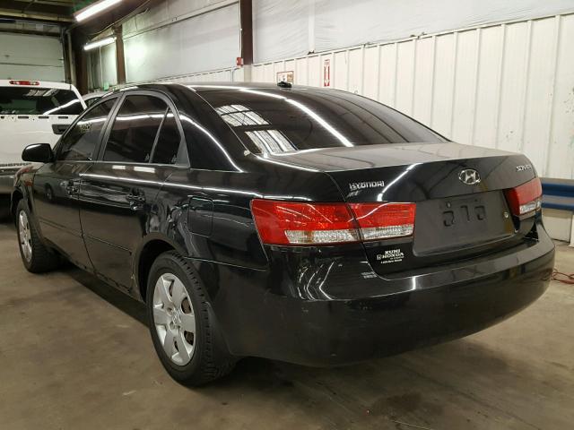 5NPET46C38H352140 - 2008 HYUNDAI SONATA GLS BLACK photo 3