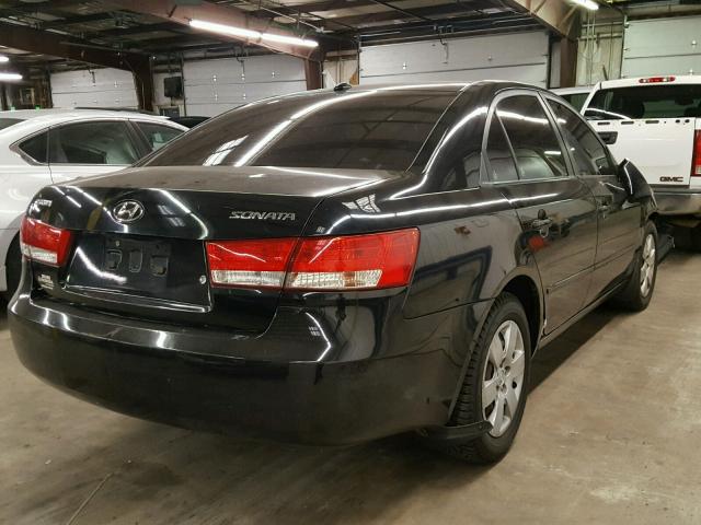 5NPET46C38H352140 - 2008 HYUNDAI SONATA GLS BLACK photo 4