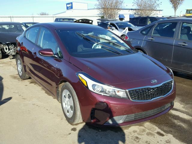 3KPFK4A77HE150844 - 2017 KIA FORTE LX BURGUNDY photo 1