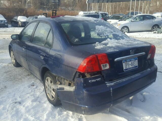 2HGES16513H557445 - 2003 HONDA CIVIC LX BLUE photo 3